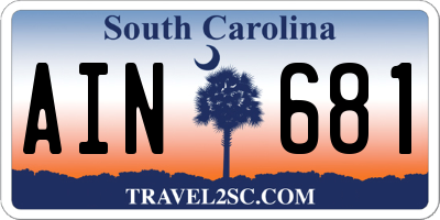 SC license plate AIN681