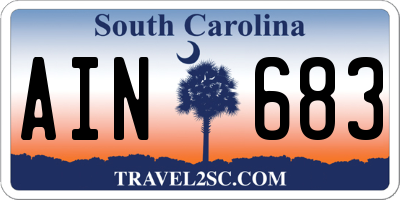 SC license plate AIN683