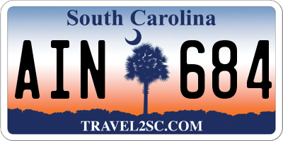 SC license plate AIN684