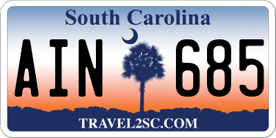 SC license plate AIN685