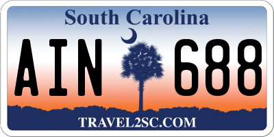 SC license plate AIN688