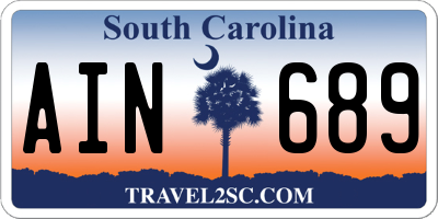SC license plate AIN689