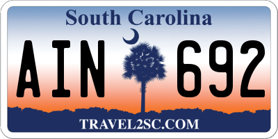 SC license plate AIN692