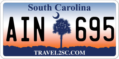 SC license plate AIN695