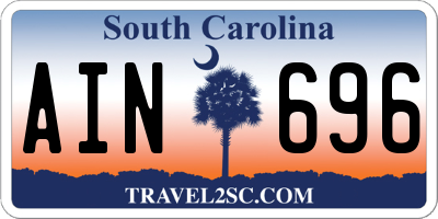 SC license plate AIN696
