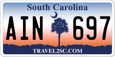 SC license plate AIN697