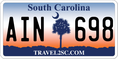 SC license plate AIN698
