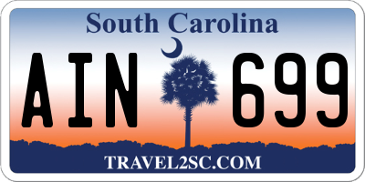 SC license plate AIN699