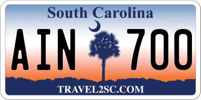 SC license plate AIN700
