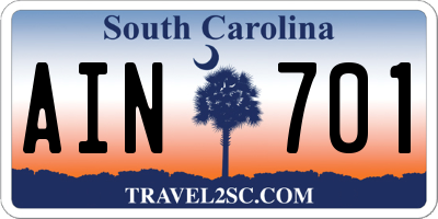 SC license plate AIN701