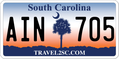 SC license plate AIN705