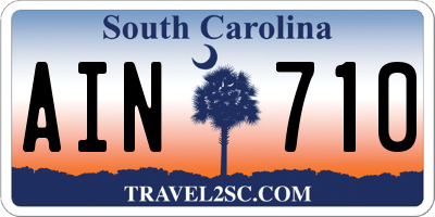 SC license plate AIN710