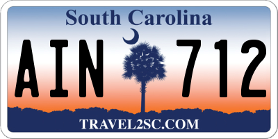 SC license plate AIN712