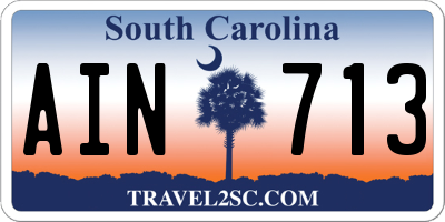 SC license plate AIN713