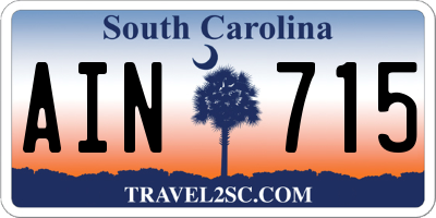 SC license plate AIN715