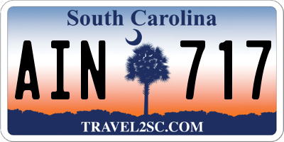 SC license plate AIN717