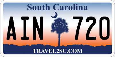 SC license plate AIN720