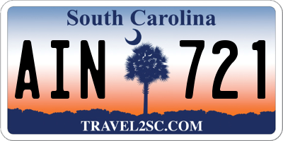 SC license plate AIN721