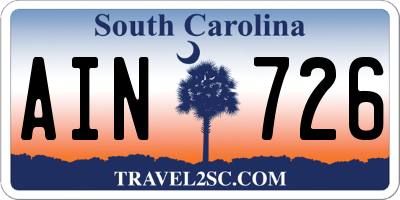 SC license plate AIN726