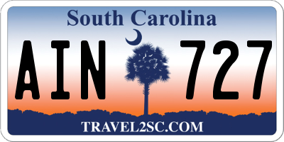 SC license plate AIN727