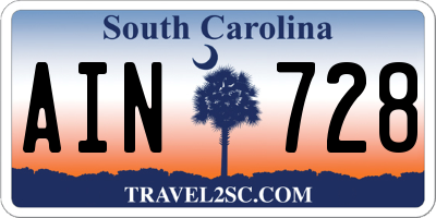 SC license plate AIN728