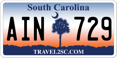 SC license plate AIN729