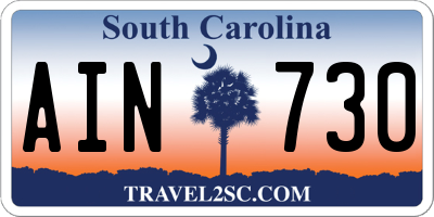 SC license plate AIN730
