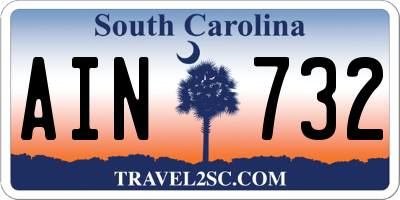 SC license plate AIN732