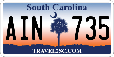 SC license plate AIN735