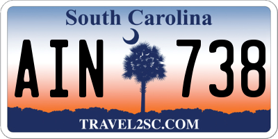 SC license plate AIN738