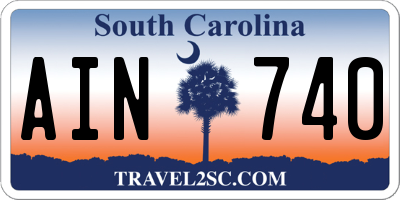 SC license plate AIN740