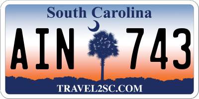SC license plate AIN743