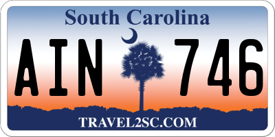 SC license plate AIN746