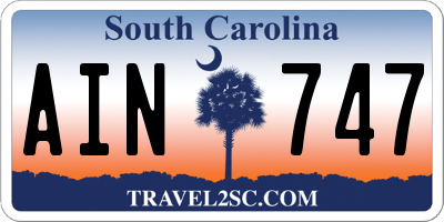SC license plate AIN747