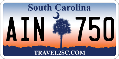 SC license plate AIN750