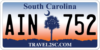 SC license plate AIN752
