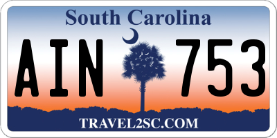 SC license plate AIN753