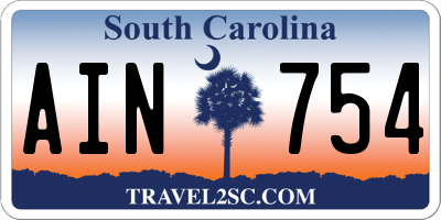 SC license plate AIN754