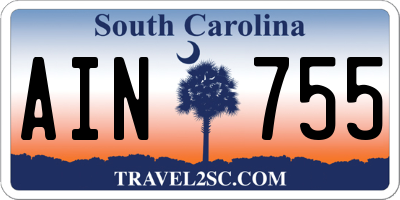 SC license plate AIN755