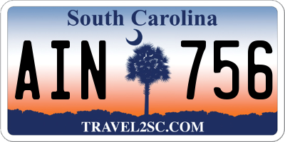 SC license plate AIN756