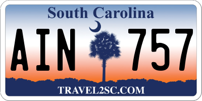 SC license plate AIN757