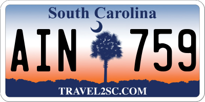 SC license plate AIN759