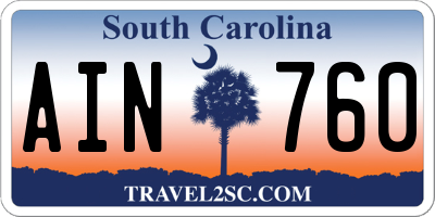 SC license plate AIN760