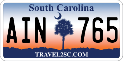 SC license plate AIN765