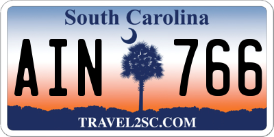 SC license plate AIN766