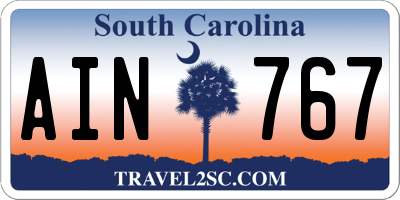SC license plate AIN767