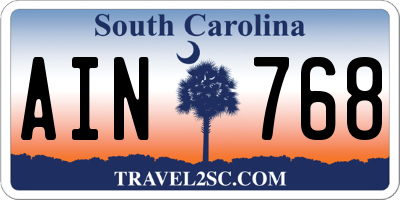 SC license plate AIN768
