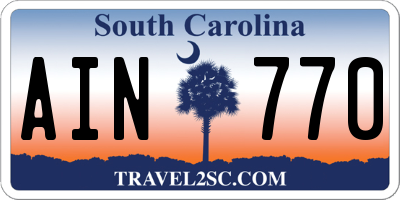 SC license plate AIN770
