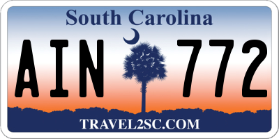 SC license plate AIN772