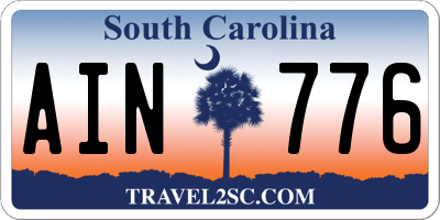 SC license plate AIN776
